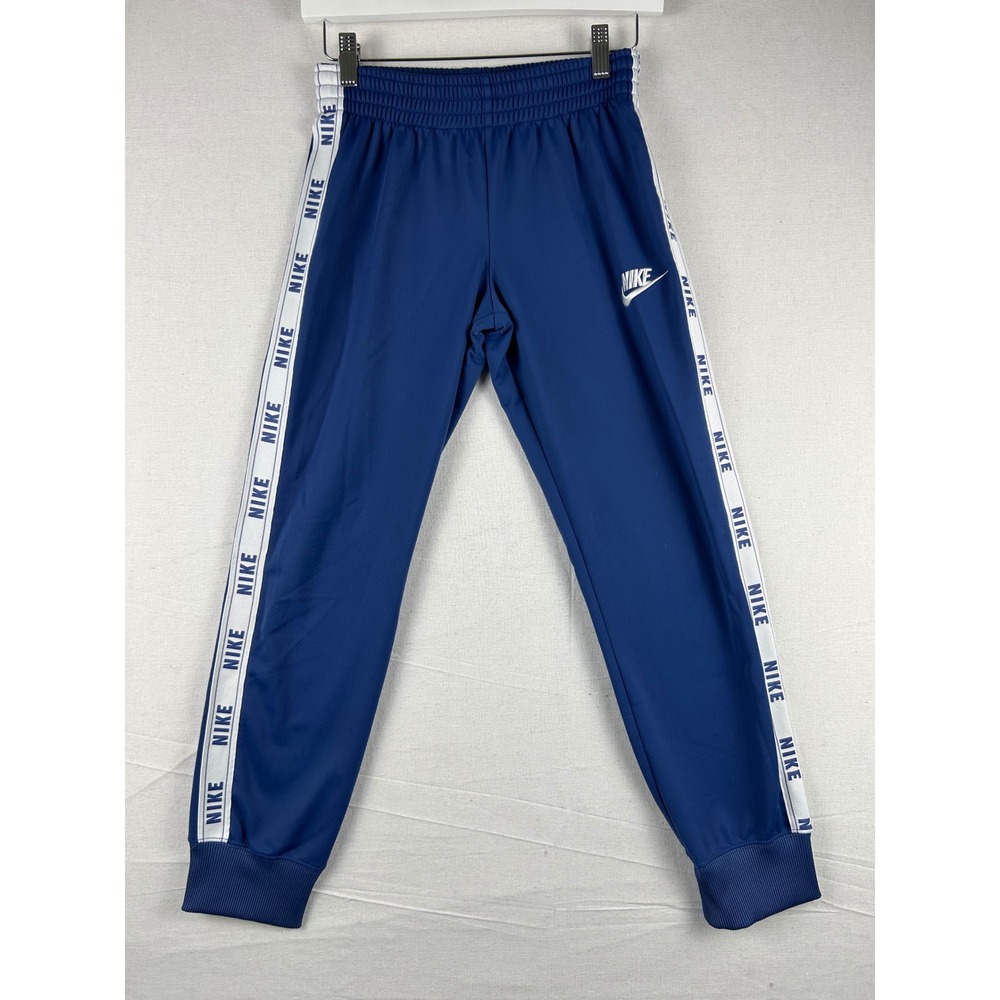 Nike girls Blue Sportswear Logo Taping Track Pants Joggers BV2769-469 Size Large